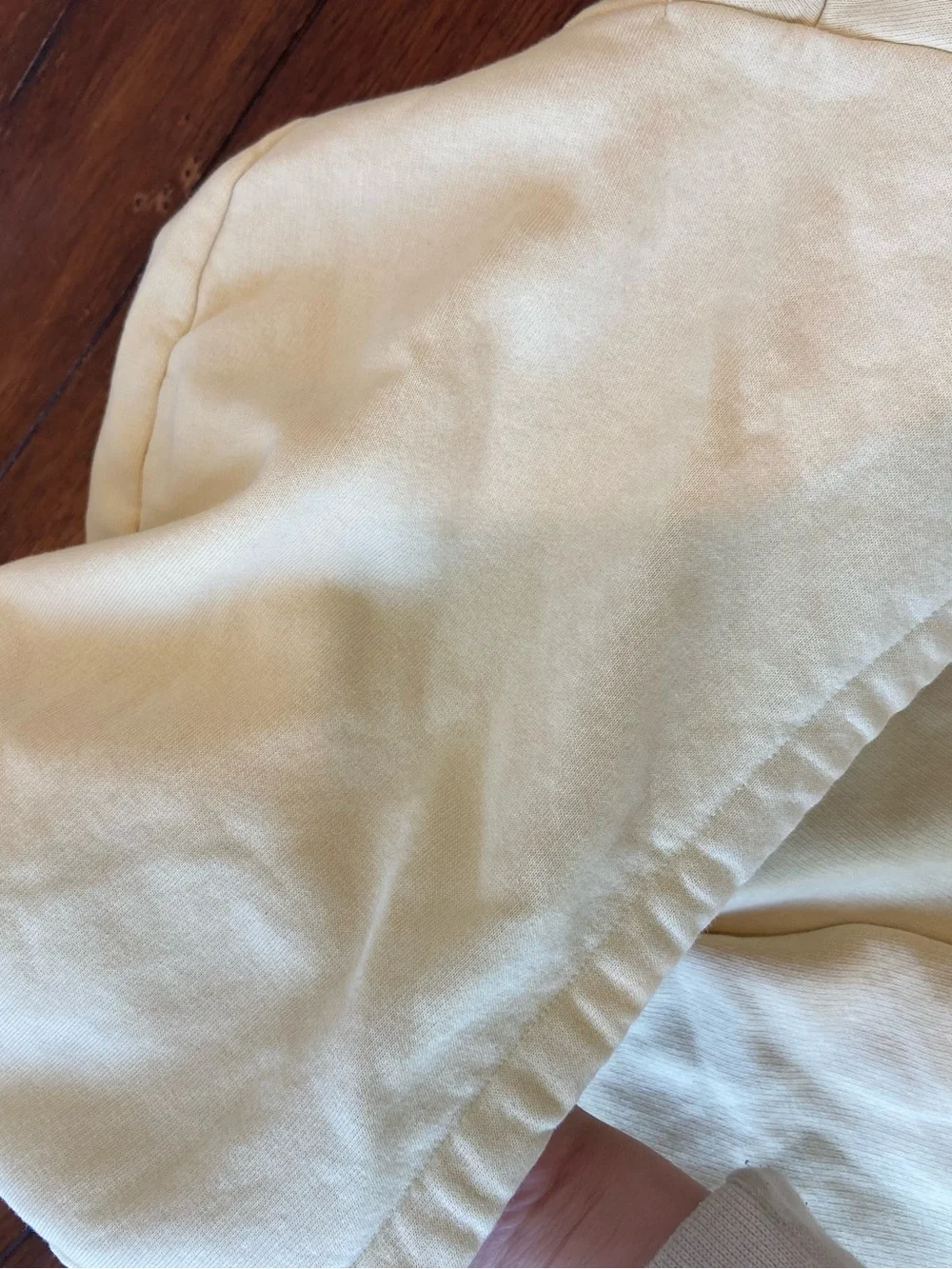 Mens XL Adidas Cream Yellow Hoodie Drawstring Pockets Fall Outdoor